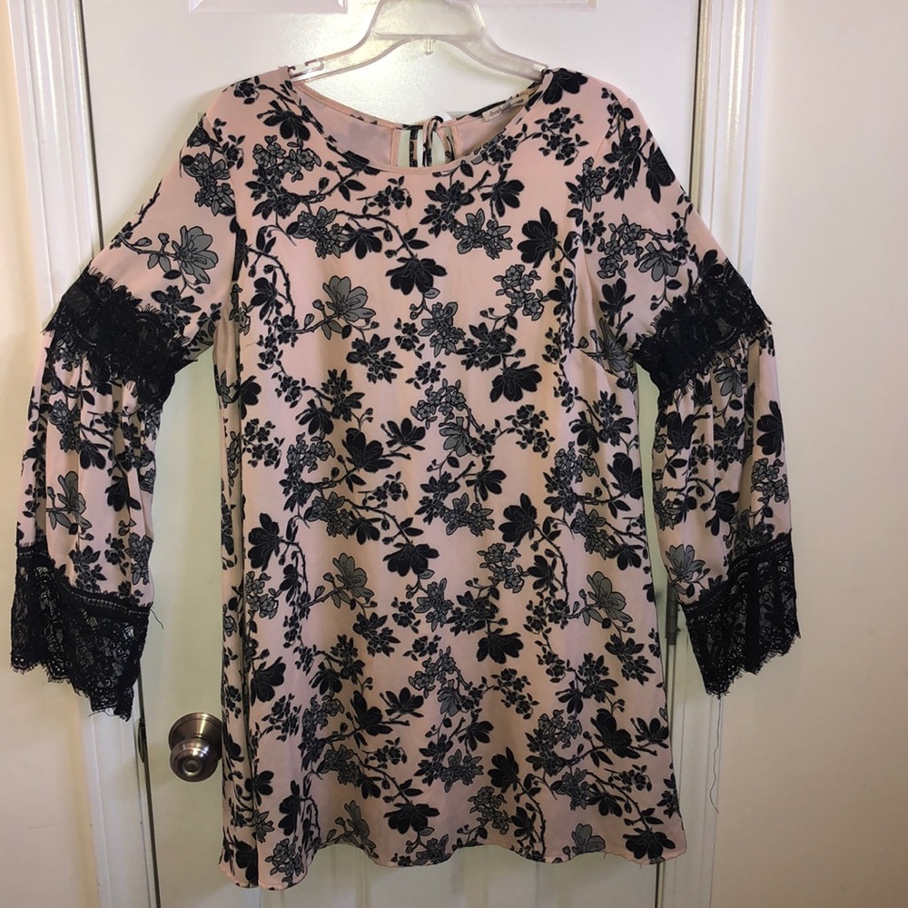 Pink / Black Floral Dress